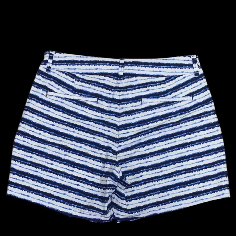 SPANX Blue Painted Striped Shorts Size: L - Picture 5 of 9